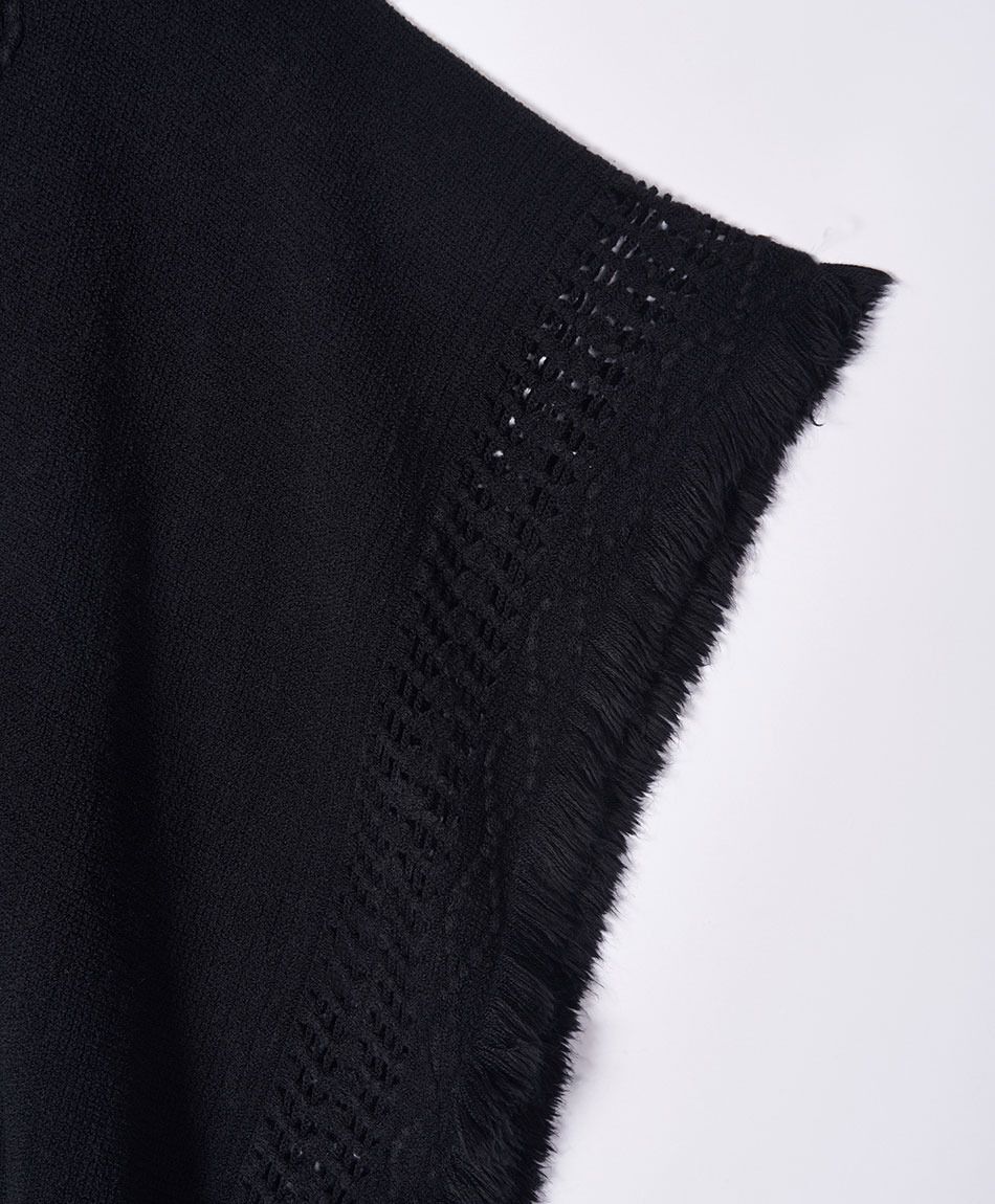 Poncho mujer b&aacute;sico negro