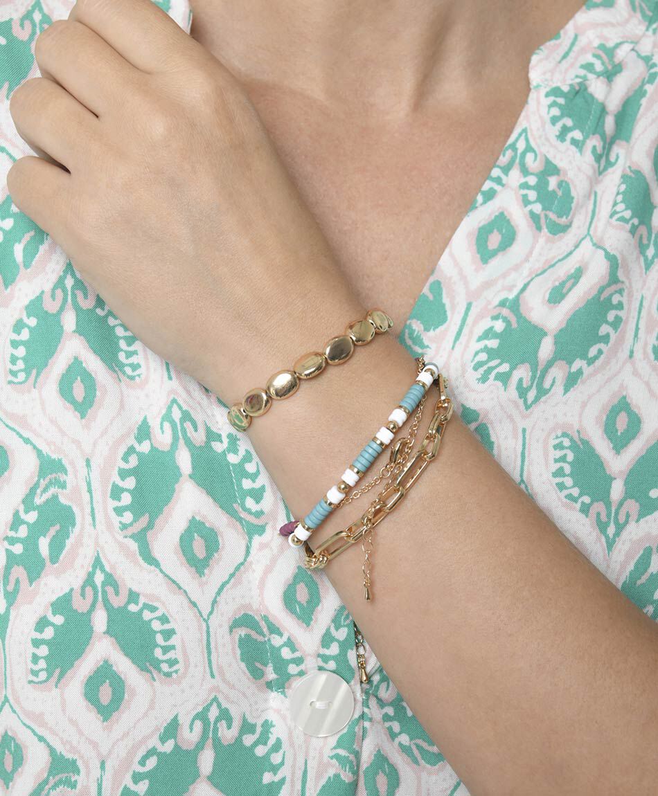 Set 8 pulseras mujer esferas y mostacillas