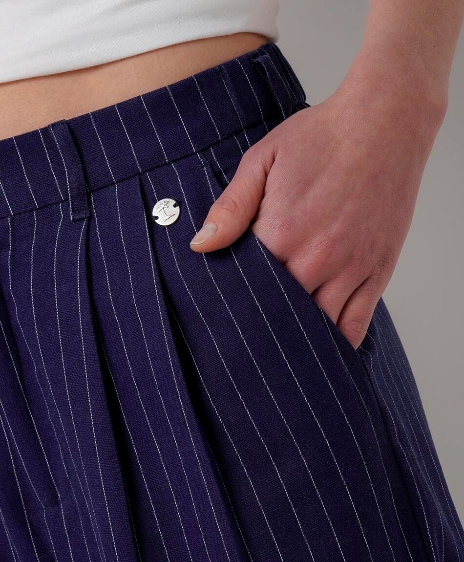 Pantal&oacute;n mujer rayas lino
