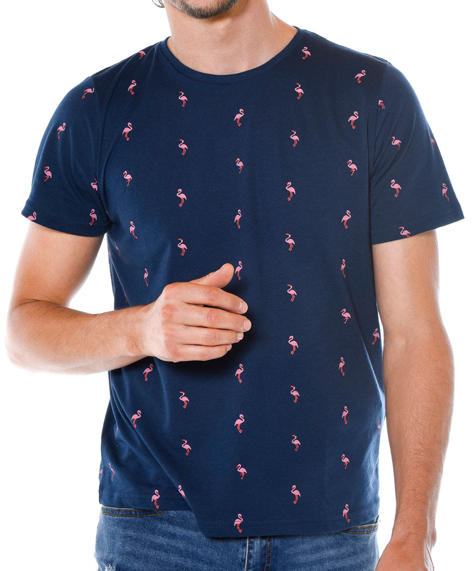 Polera estampada cuello redondo
