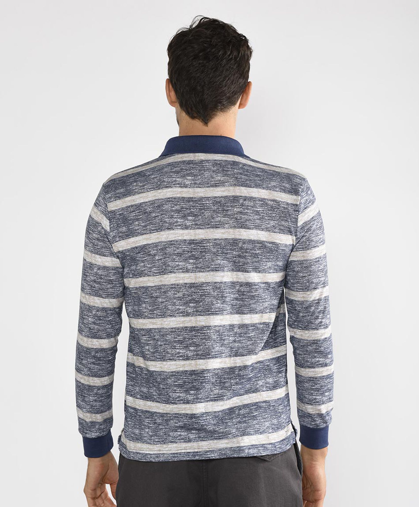 Polera manga larga cuello piqué Polera manga larga cuello piqué