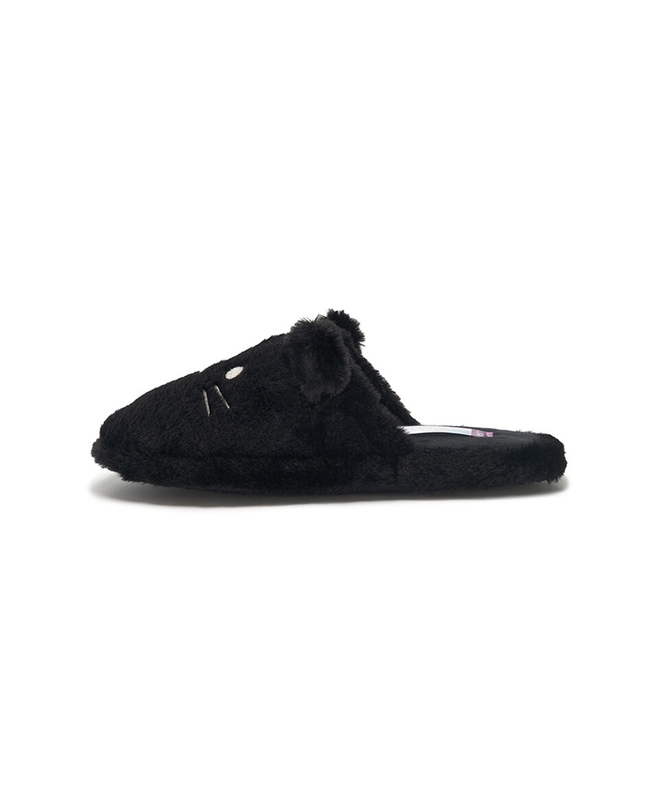Pantufla mujer gato negro