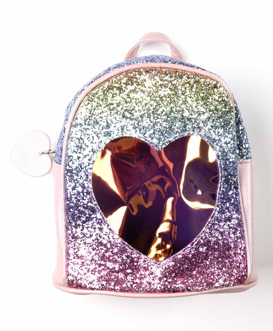Mochila niña corazón brillos