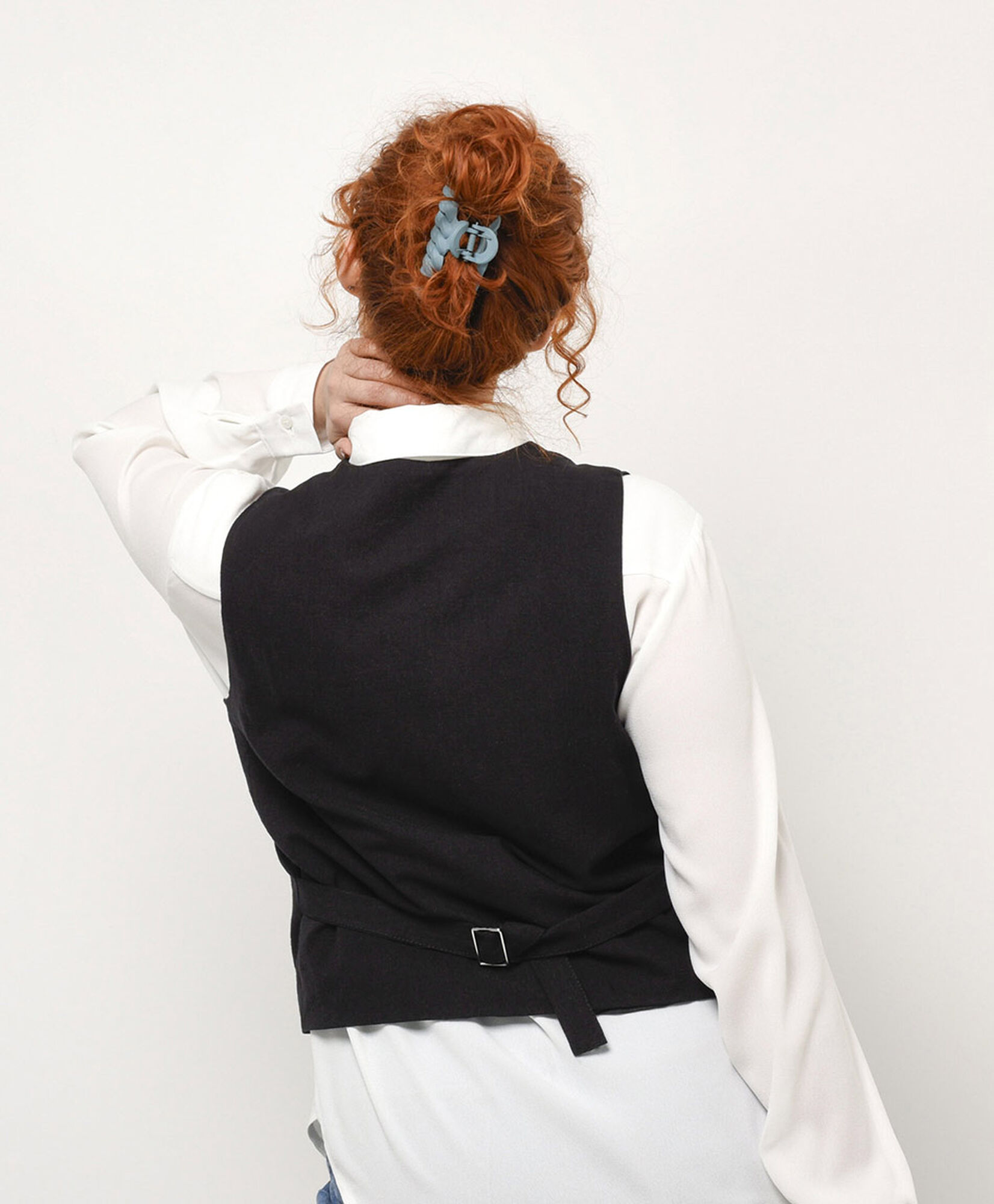 Vest mujer negro lino Vest mujer negro lino
