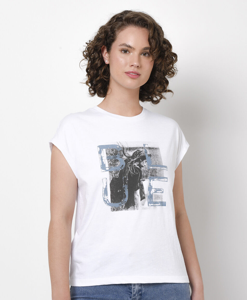 Polera mujer estampado cuadro
