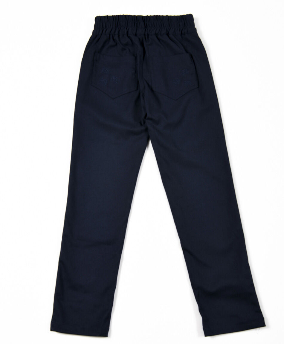 Pant escolar azul con bordado
