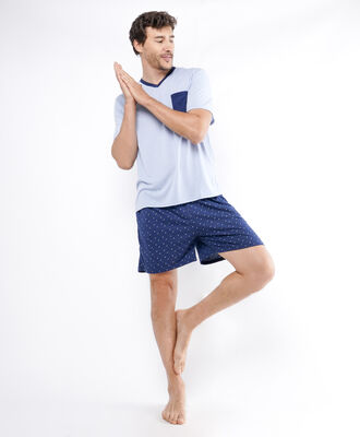 Pijama hombre bolsillo azul