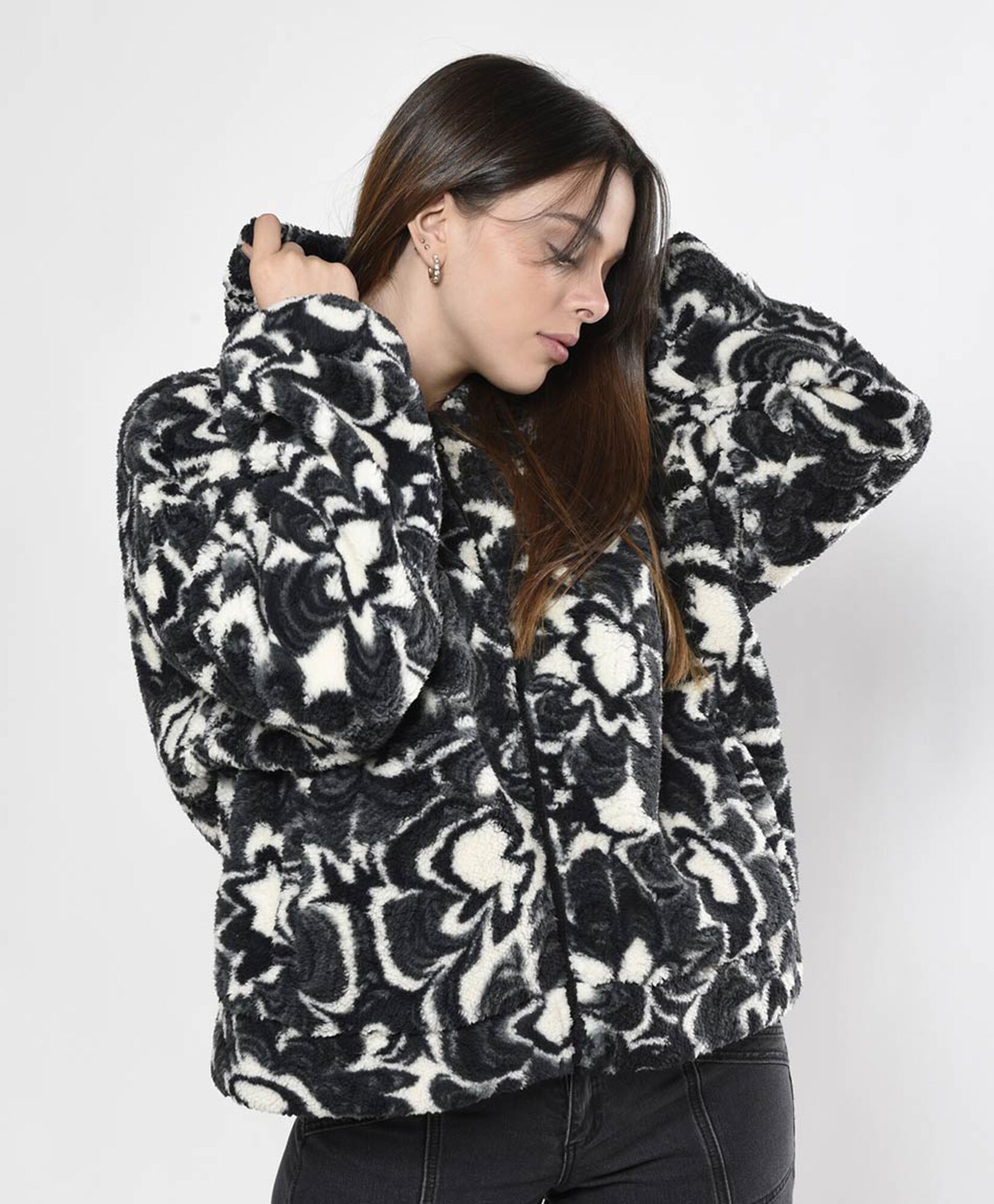 Polar mujer chiporro estampado Polar mujer chiporro estampado