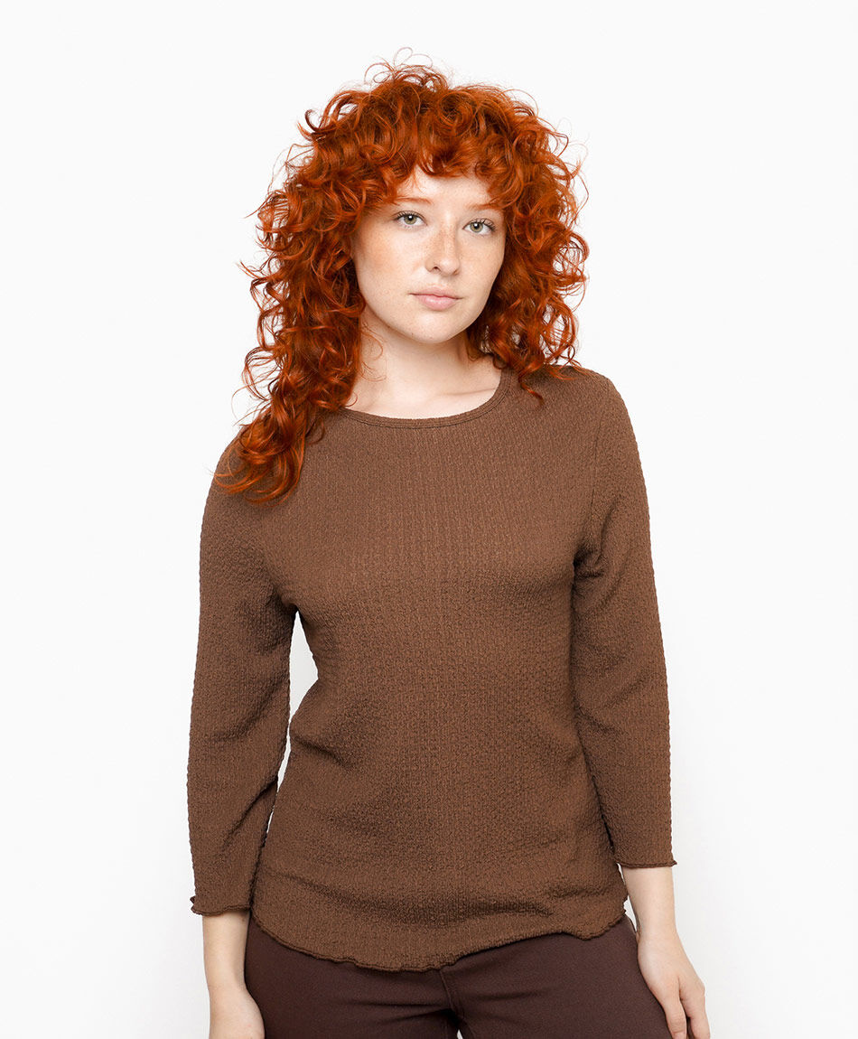 Polera mujer jacquard brown