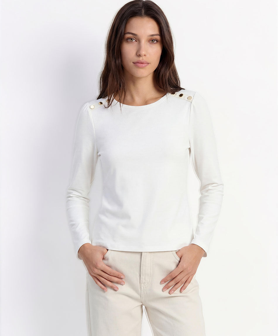 Polera mujer tachas hombro