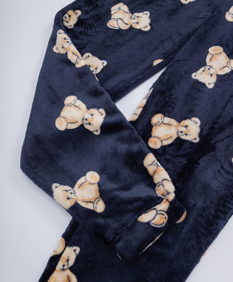 Pijama mujer coral ositos navy