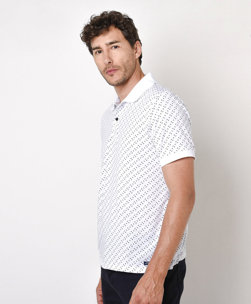 Polera hombre mini l&iacute;neas cuello piqu&eacute;