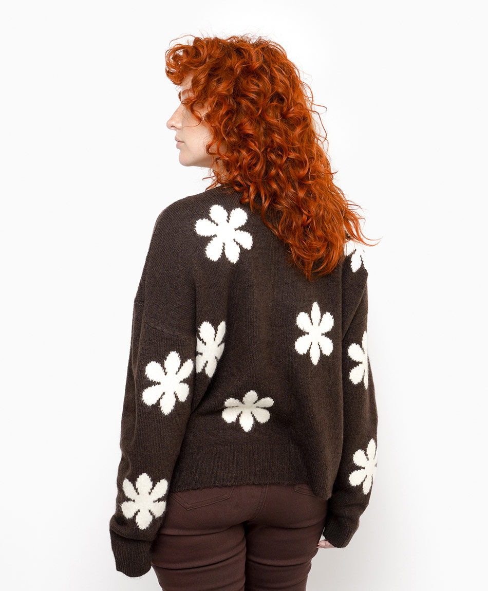 Sweater mujer jacquard flores