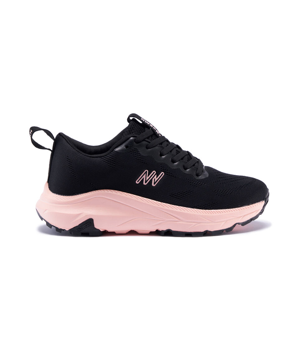 Zapatilla deportiva mujer rosa y negra