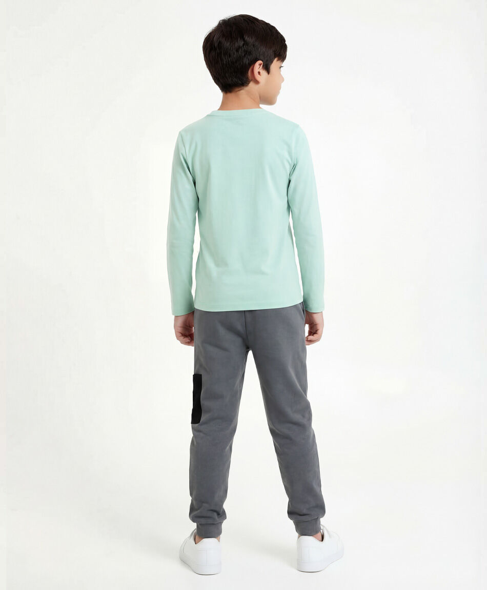 Pantal&oacute;n ni&ntilde;o buzo contraste negro