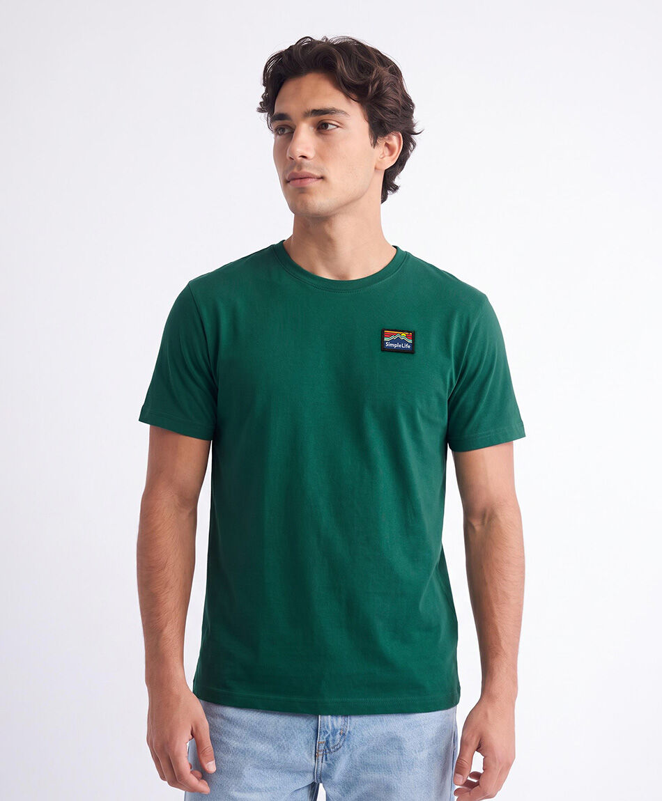 Polera hombre lisa logo