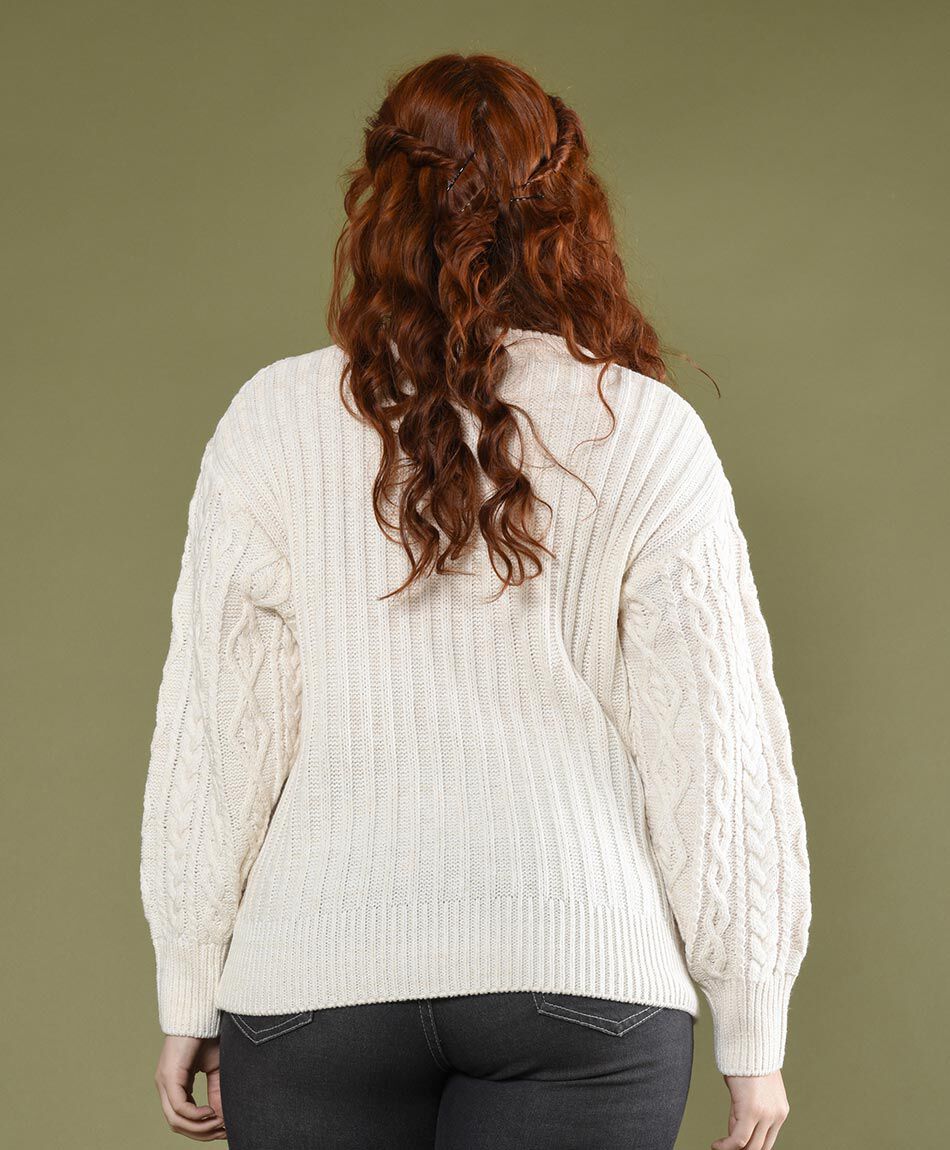 Sweater trenzas cuello redondo