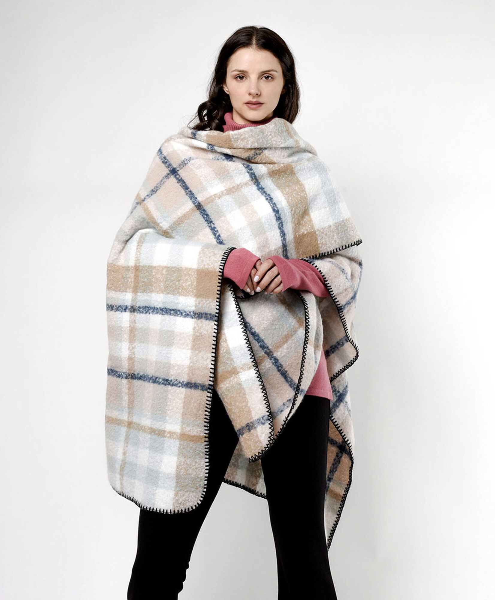 Poncho mujer cuadros Poncho mujer cuadros