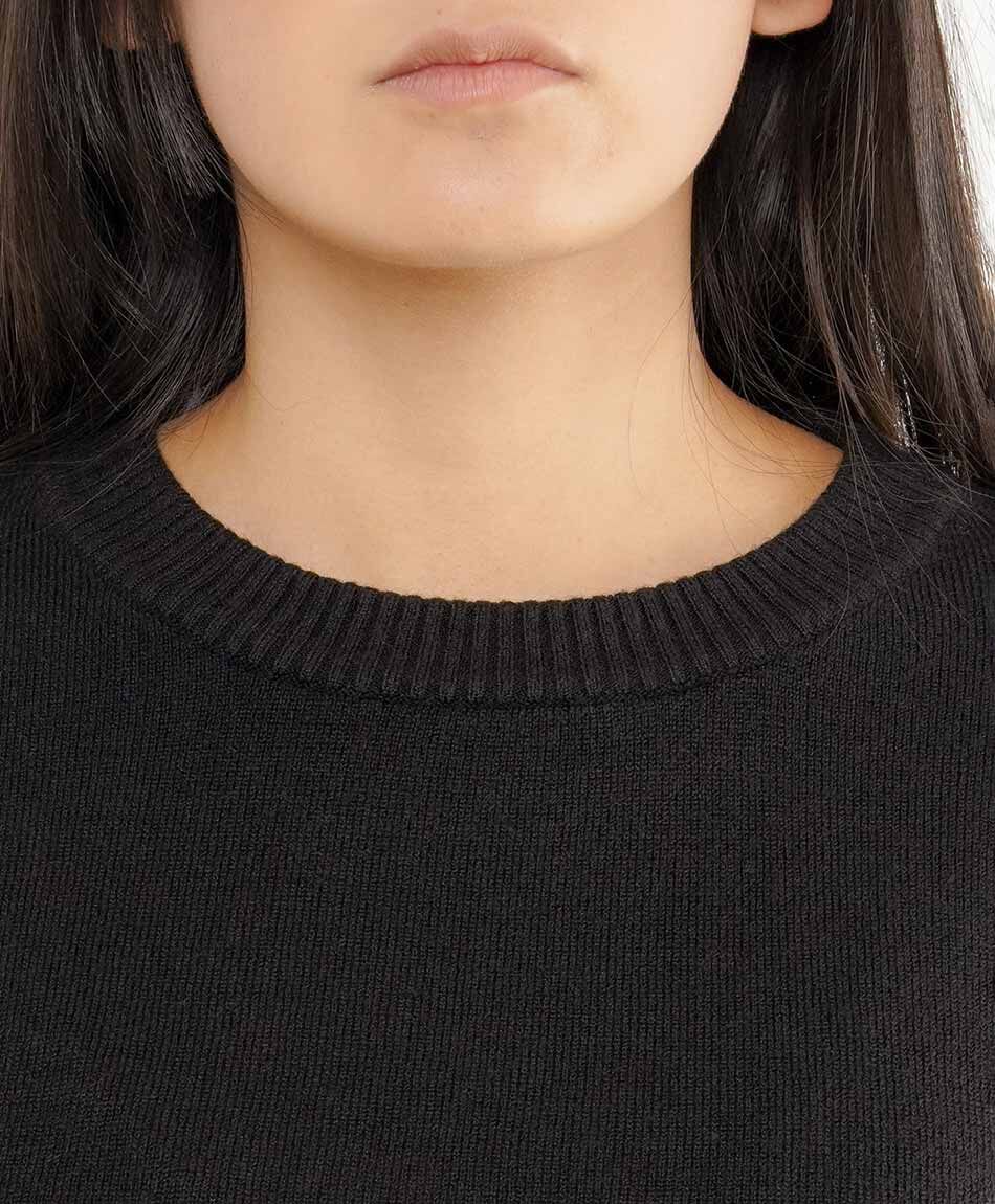 Sweater mujer cl&aacute;sic liso negro