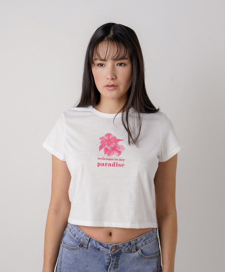 Polera mujer paradise crop