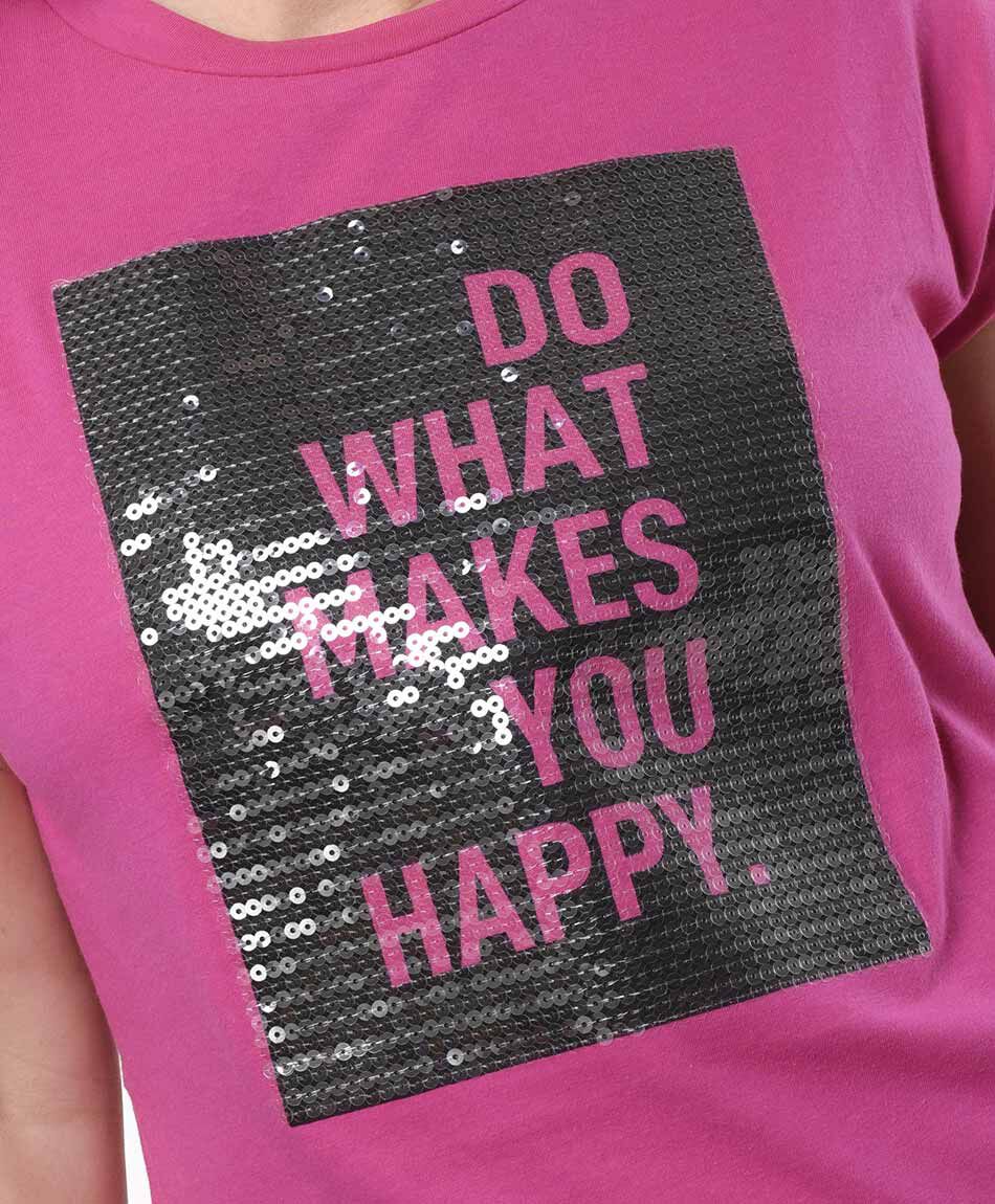 Polera mujer estampado lentejuelas