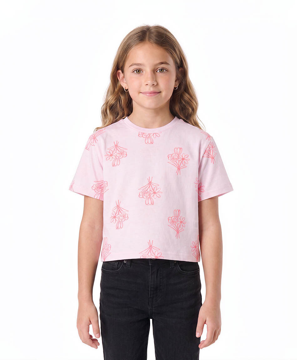 Polera ni&ntilde;a ramos de flores