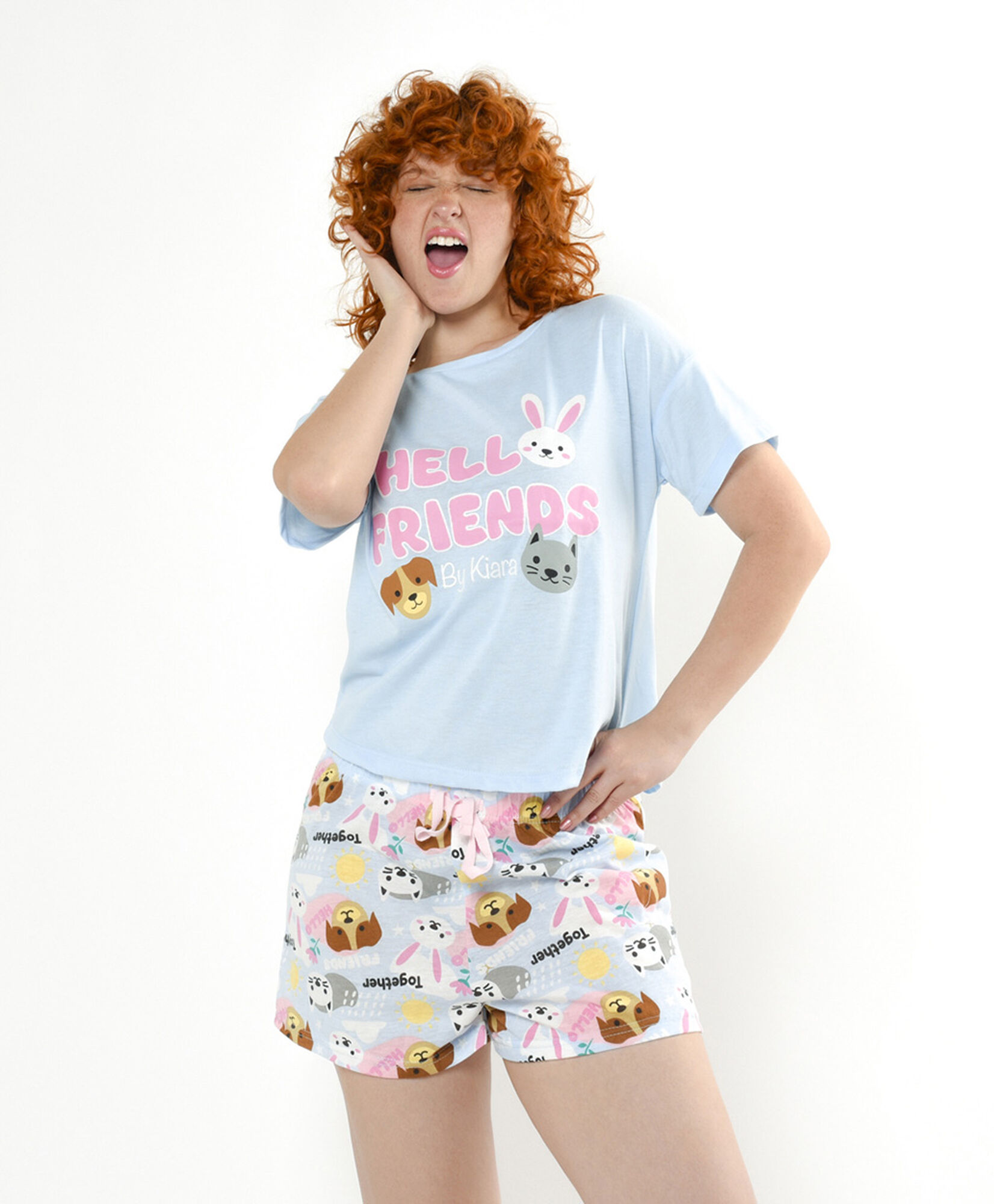 Pijama mujer animalitos short Pijama mujer animalitos short