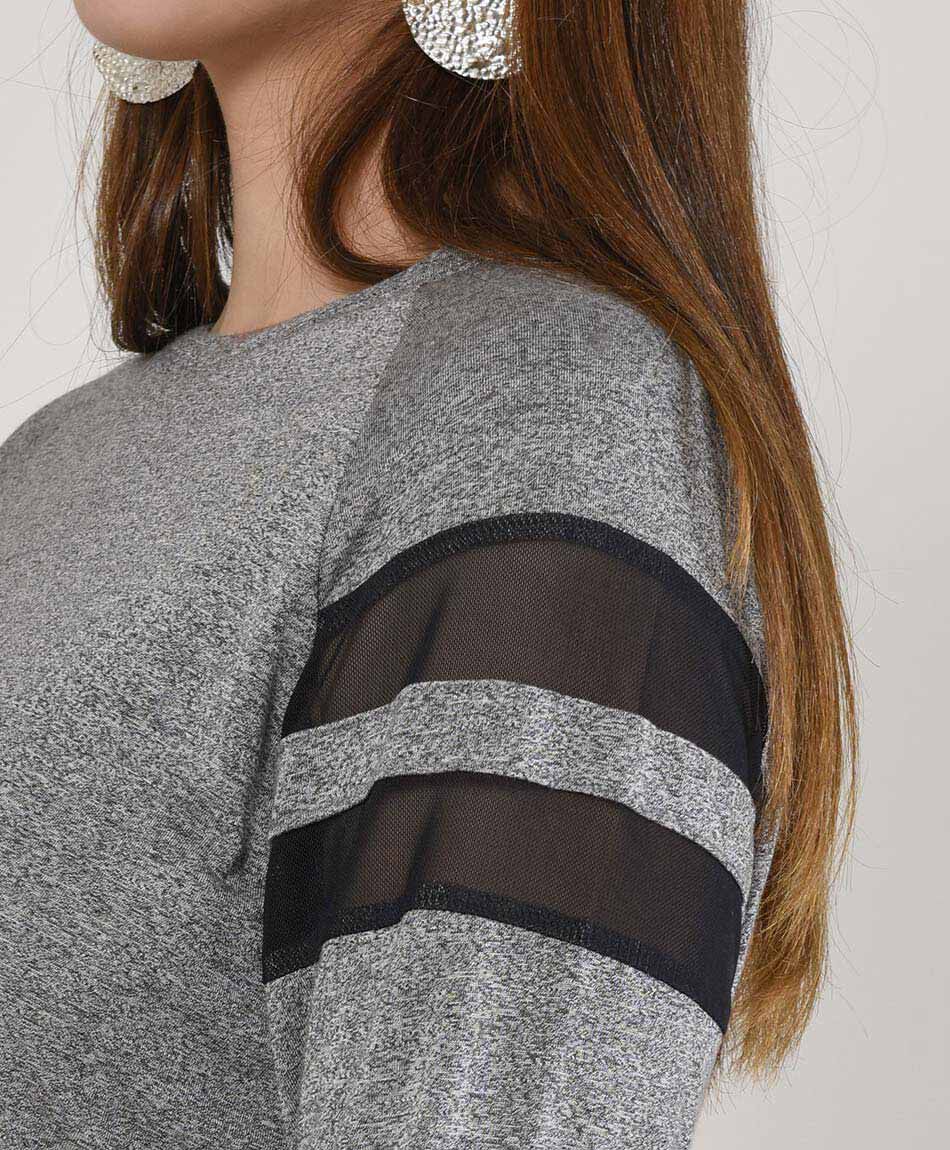 Polera mujer manga mesh