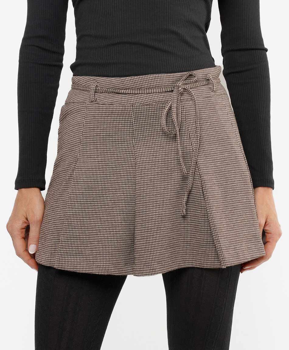 Mini falda mujer cuadrille lazo