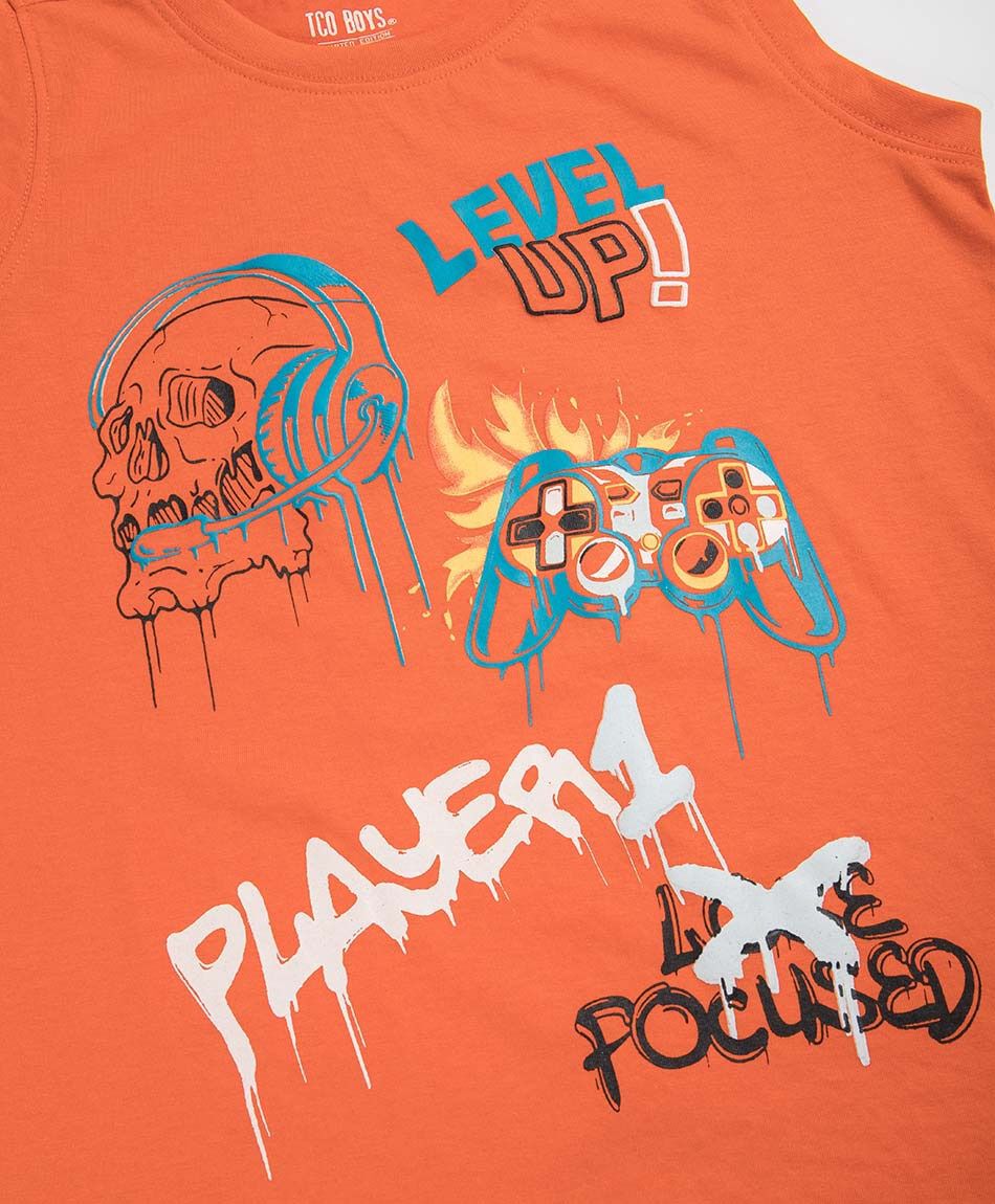Polera ni&ntilde;o sin mangas graffiti