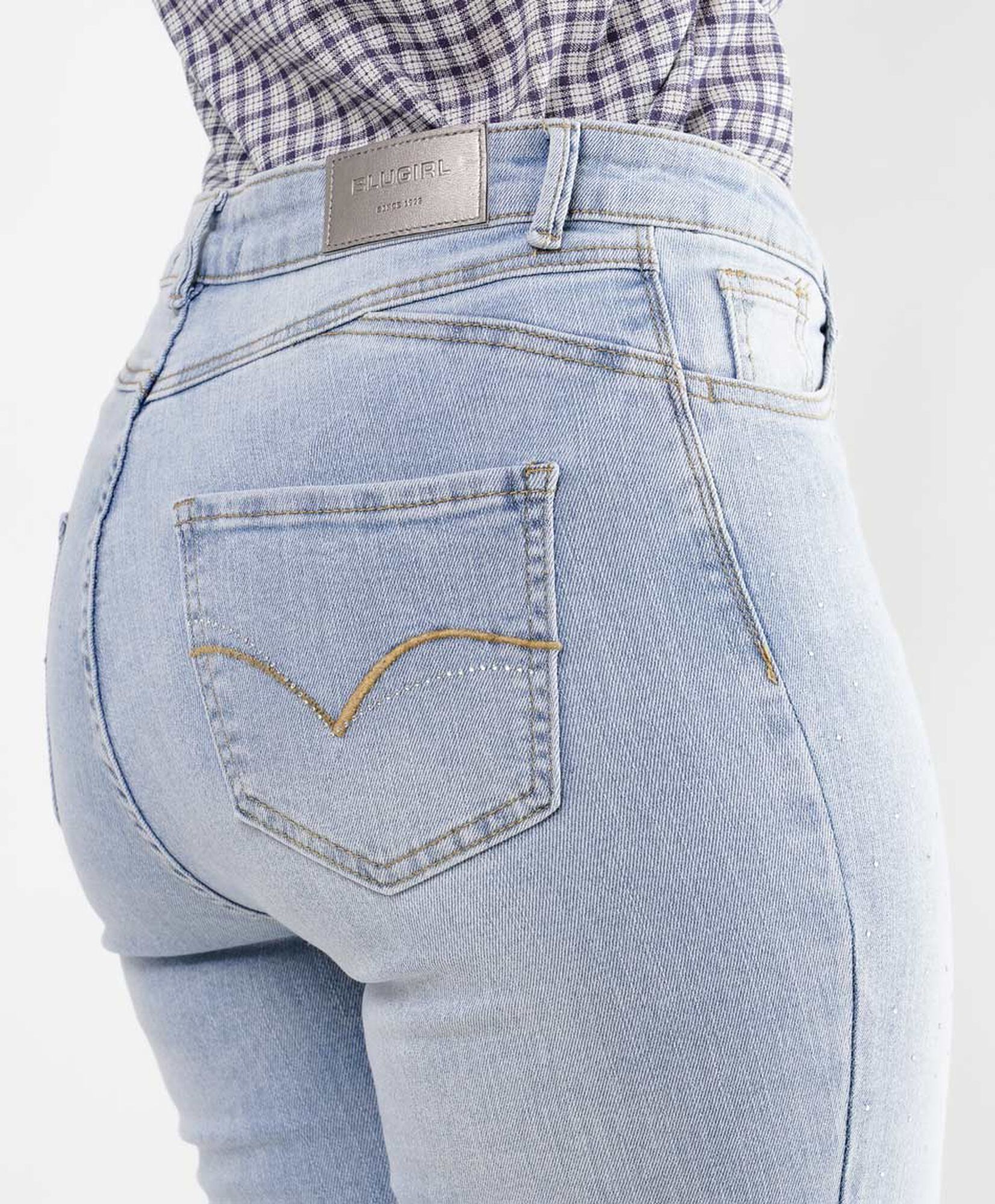 Jeans mujer brillos delanteros skinny fit Jeans mujer brillos delanteros skinny fit