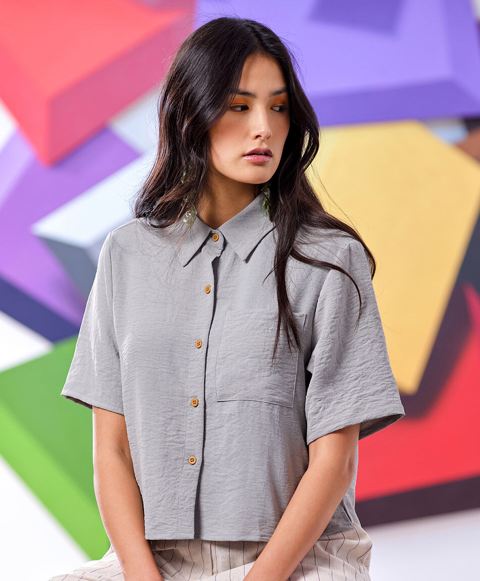 Blusa mujer botones color