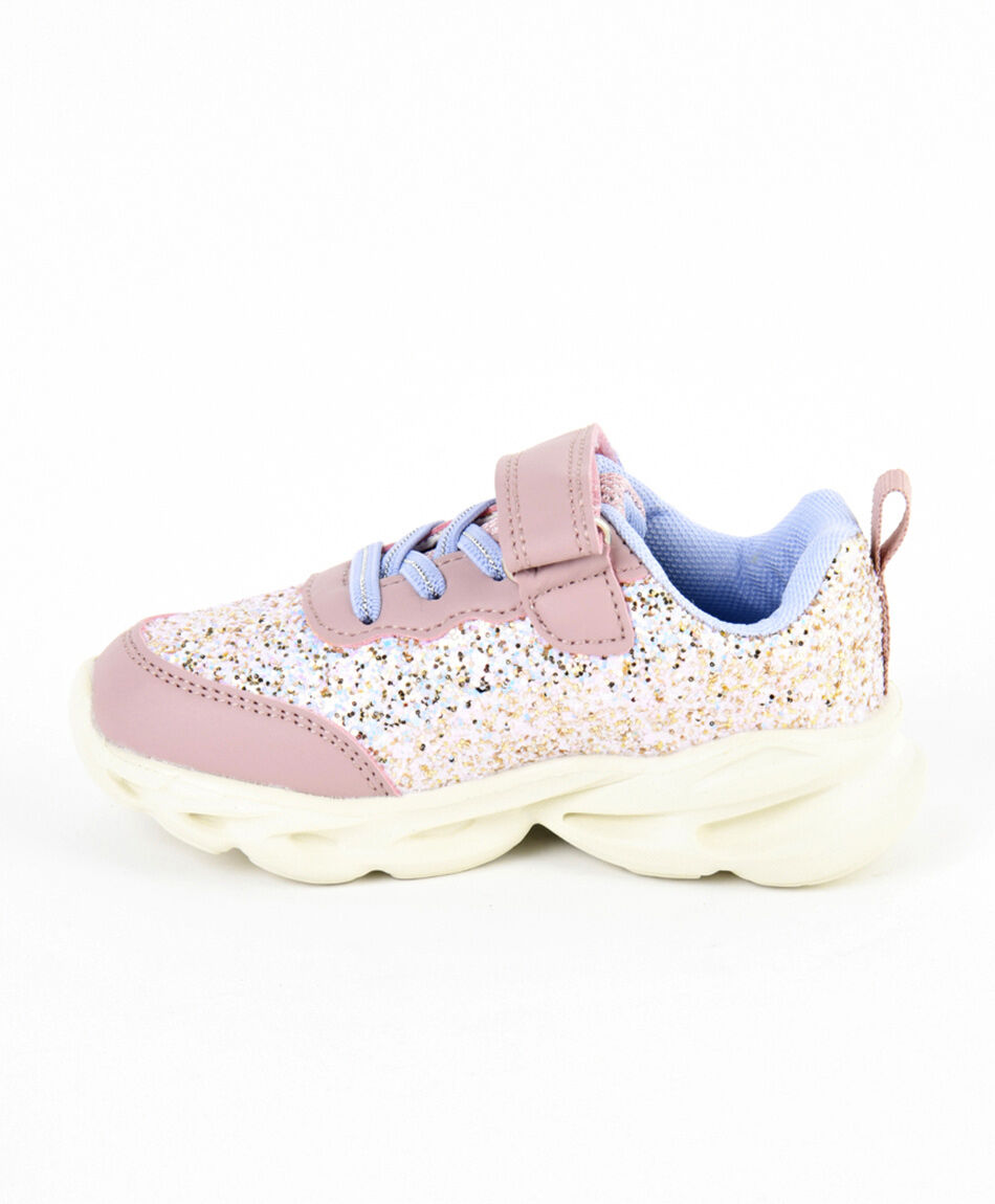 Zapatilla ni&ntilde;a (20 a 25) brillos velcro