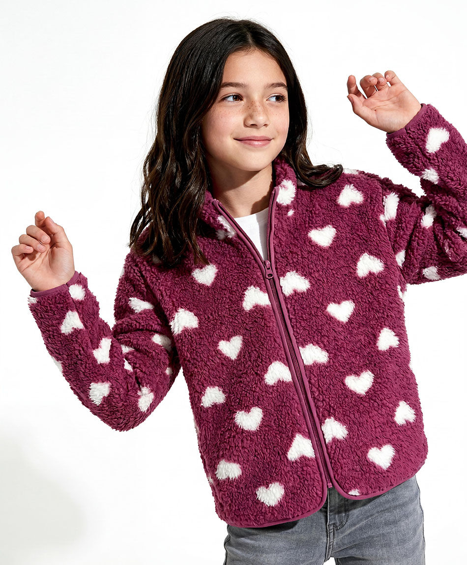 Poler&oacute;n ni&ntilde;a corazones pink
