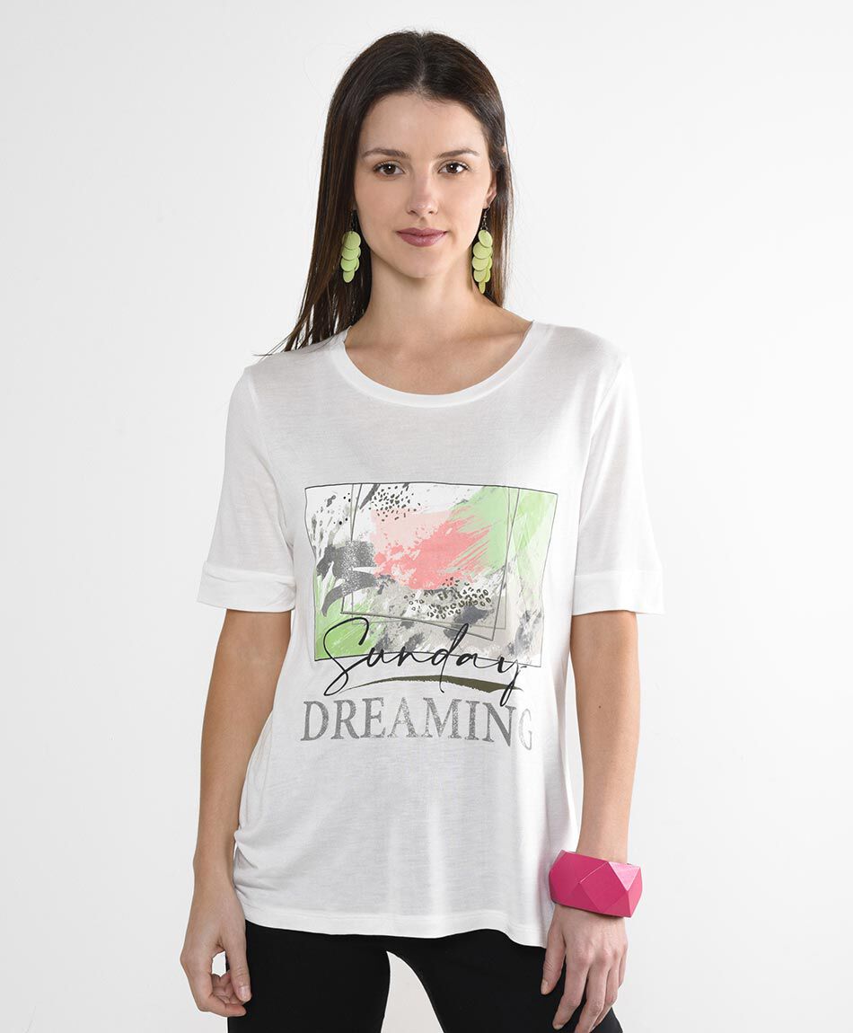 Polera manga corta cuello redondo