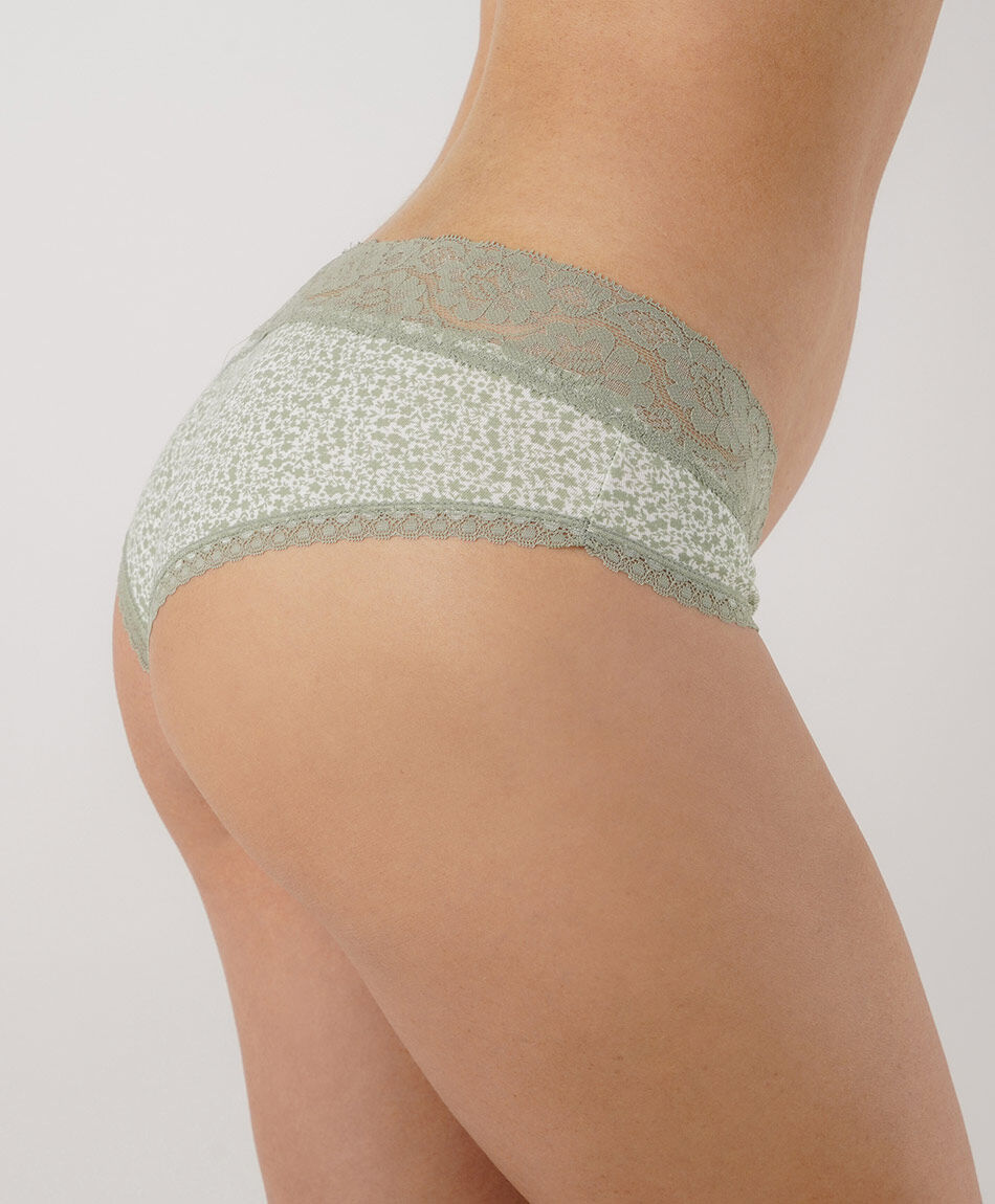 Pantaleta mujer algod&oacute;n encajes