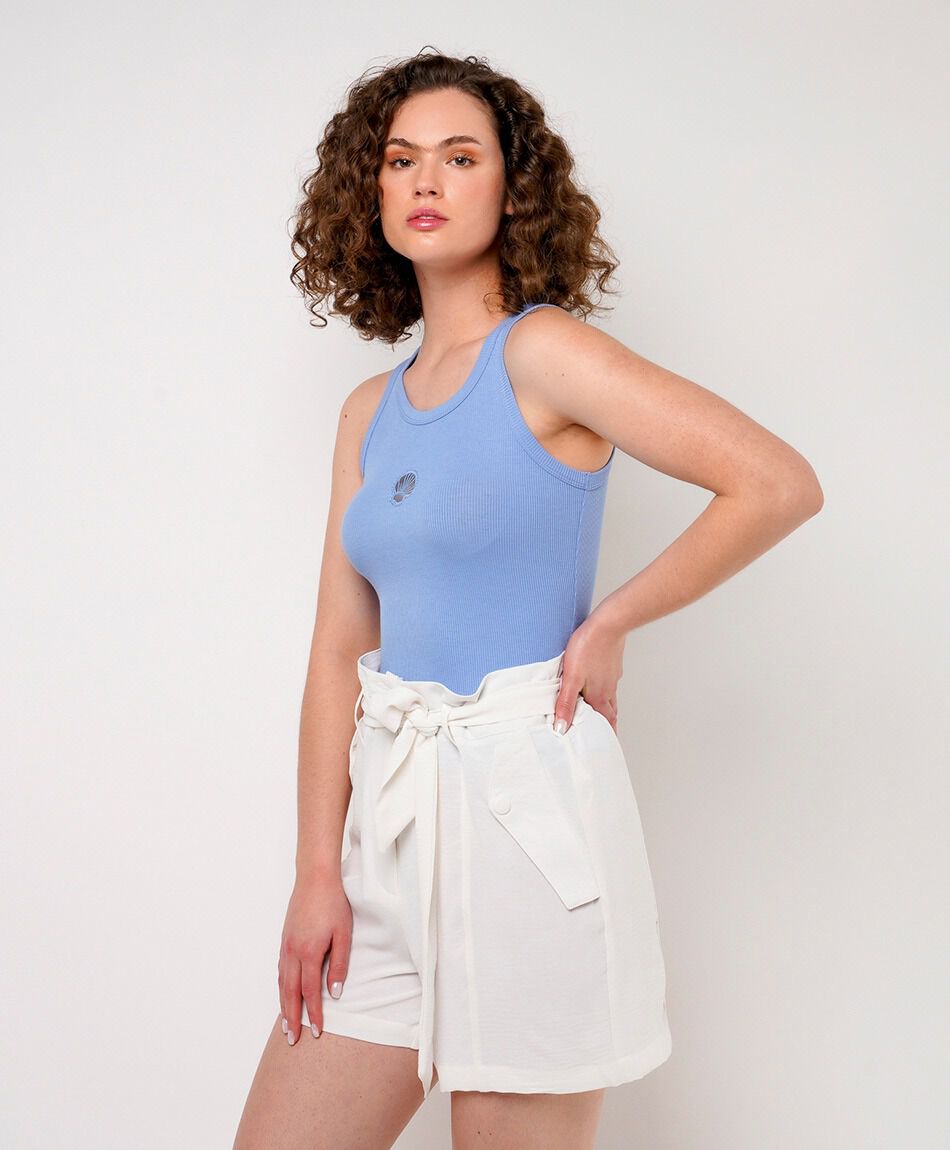 Short mujer bolsillo botones