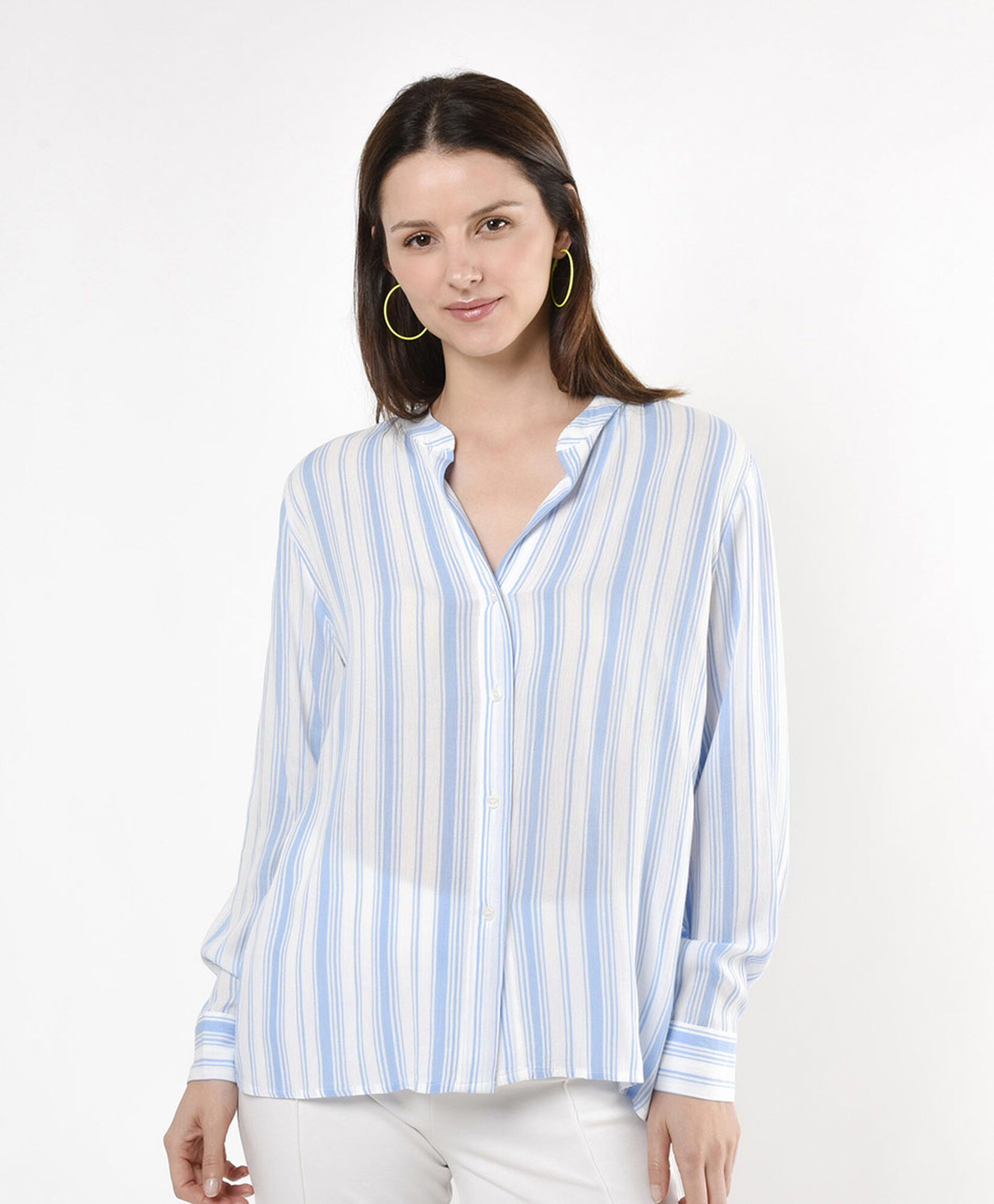Blusa mujer líneas celeste Blusa mujer líneas celeste