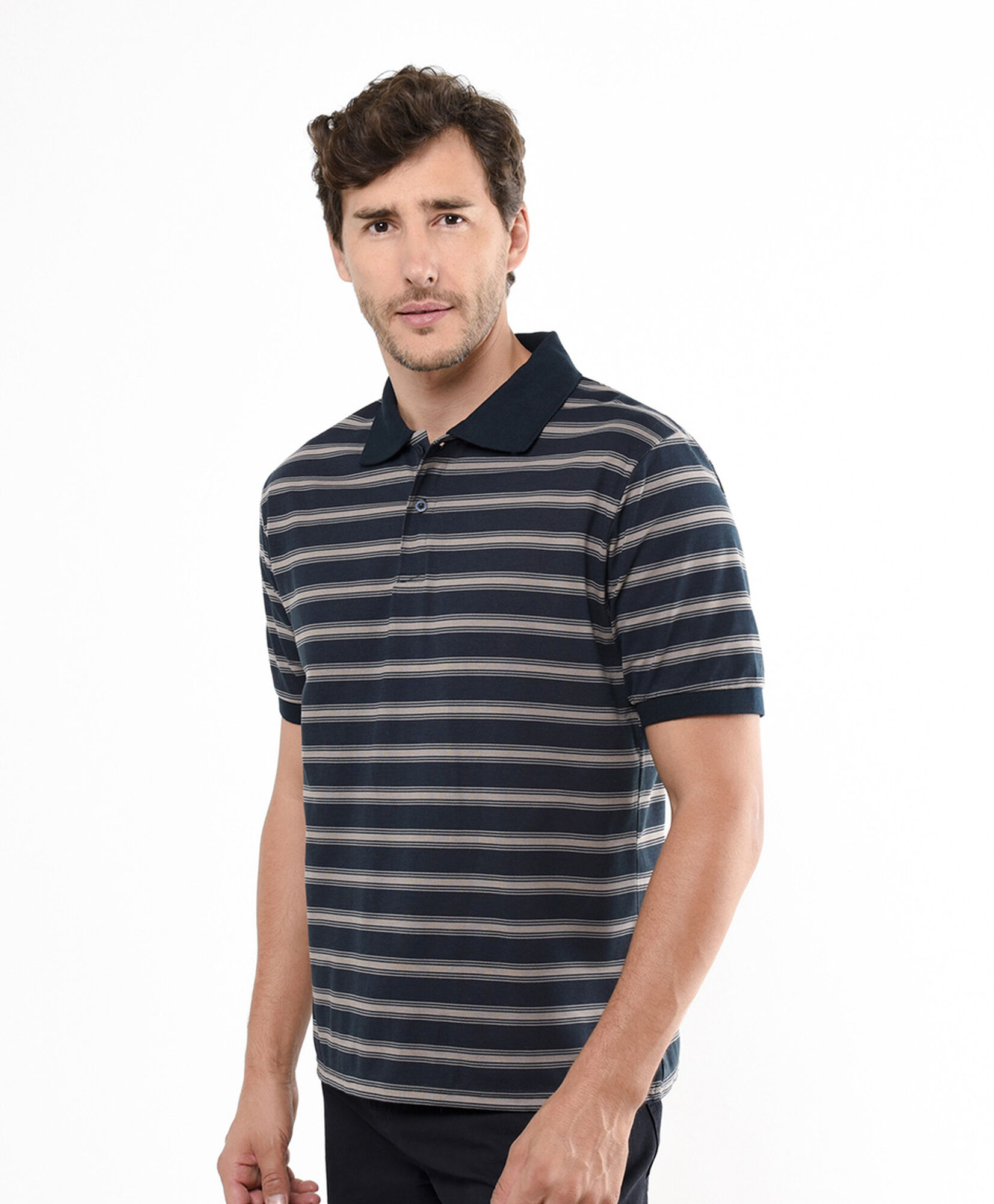 Polera hombre polo líneas Polera hombre polo líneas