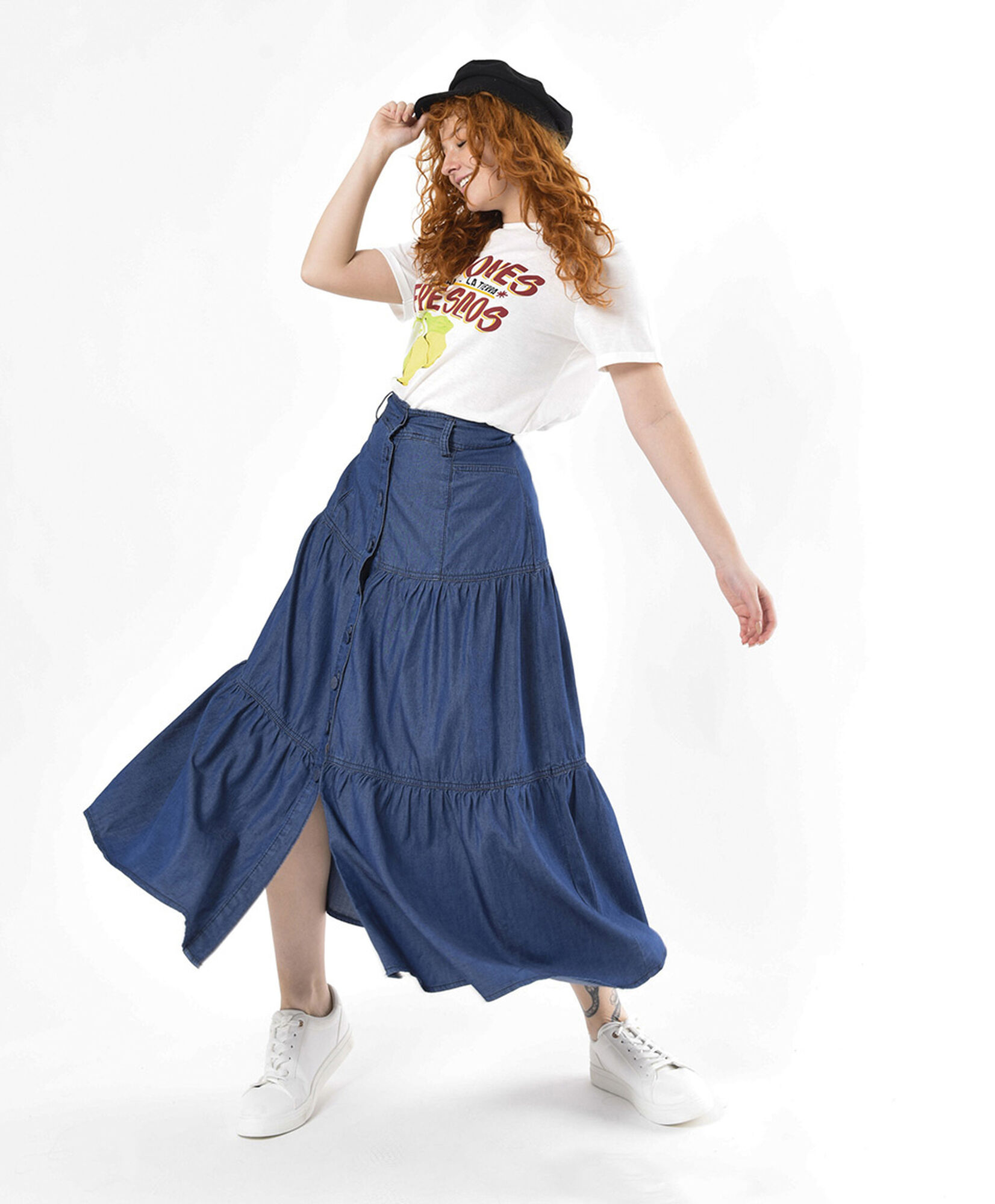 Falda larga mujer costuras y pinzas Falda larga mujer costuras y pinzas