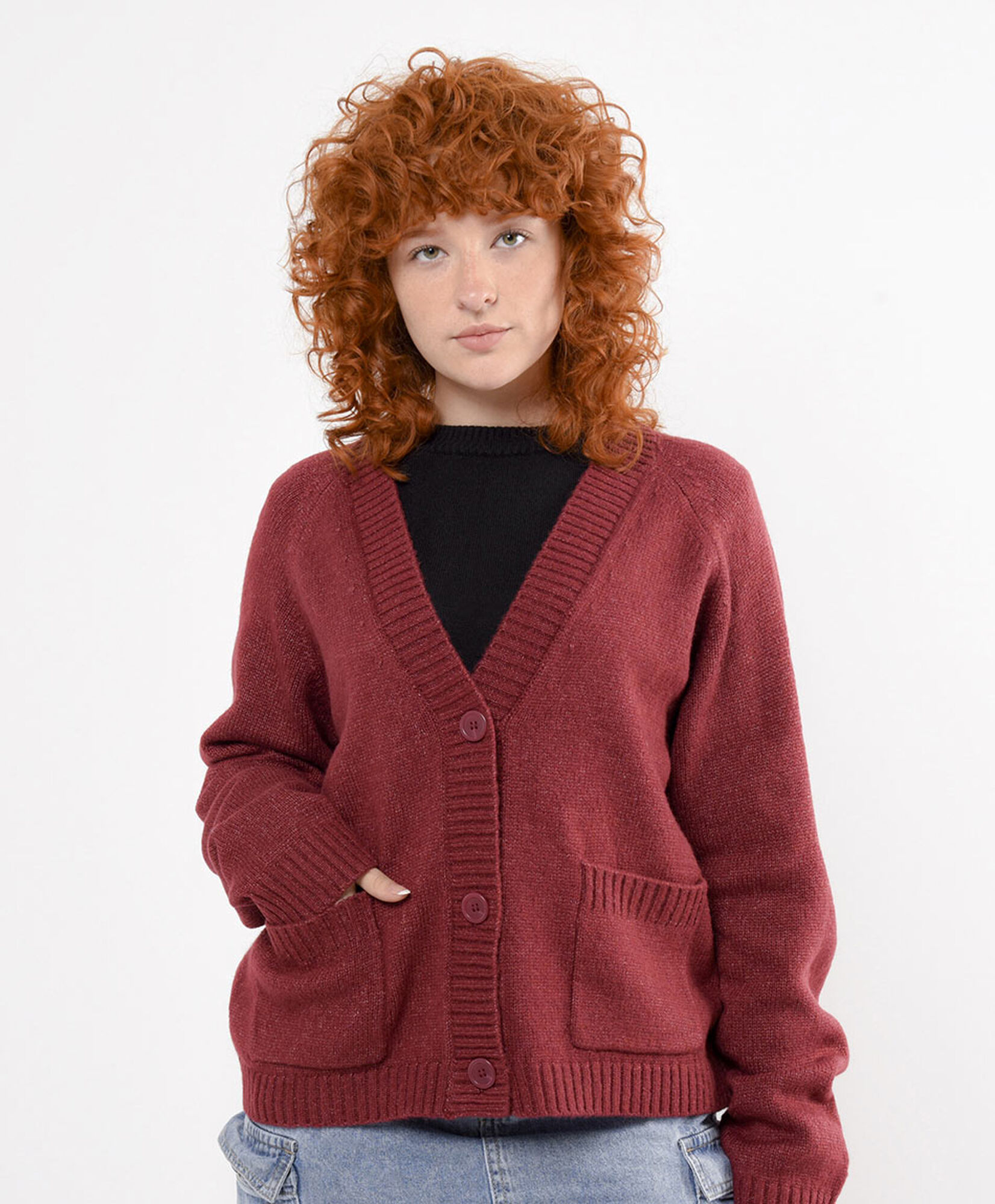 Cardigan mujer cuello v Cardigan mujer cuello v