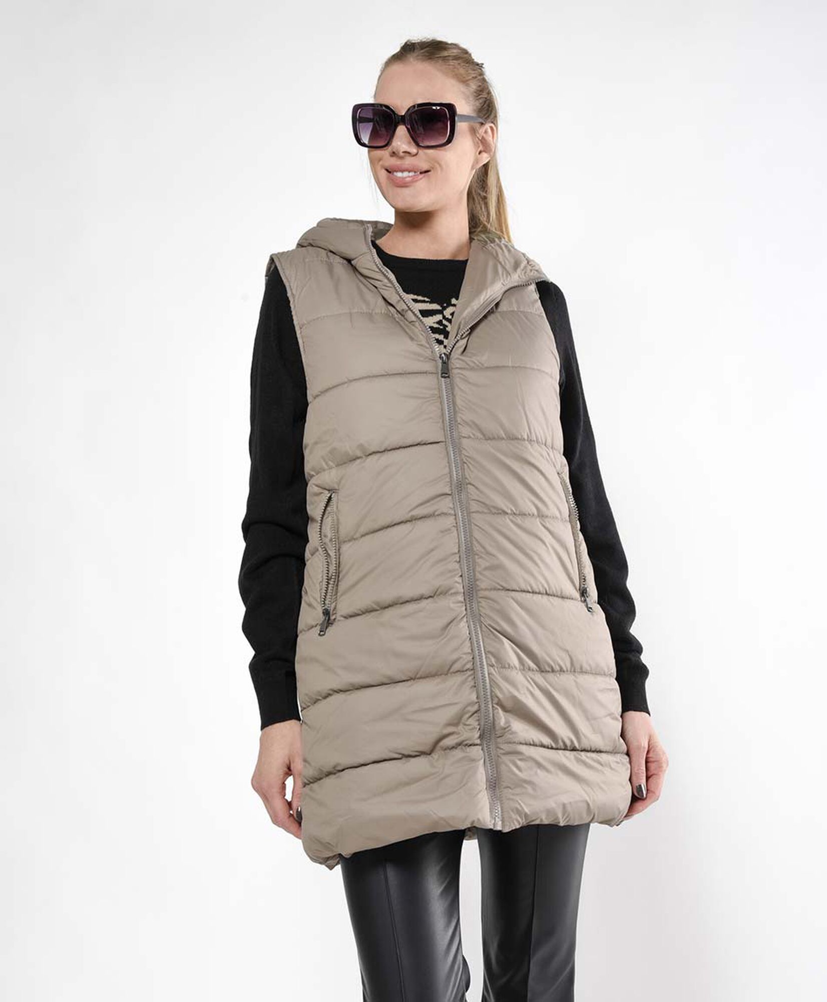 Parka mujer larga sin mangas Parka mujer larga sin mangas