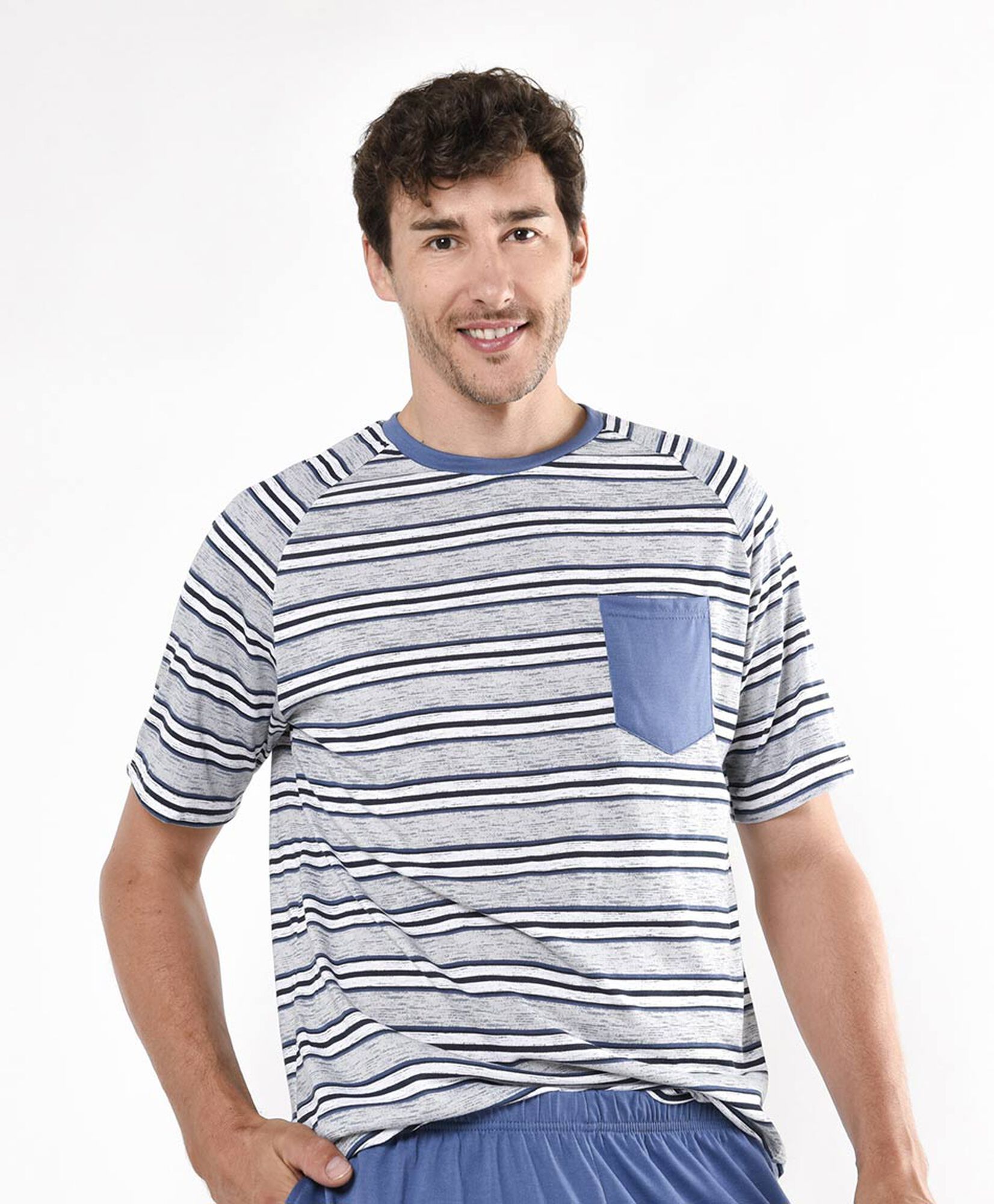 Pijama hombre líneas azul Pijama hombre líneas azul