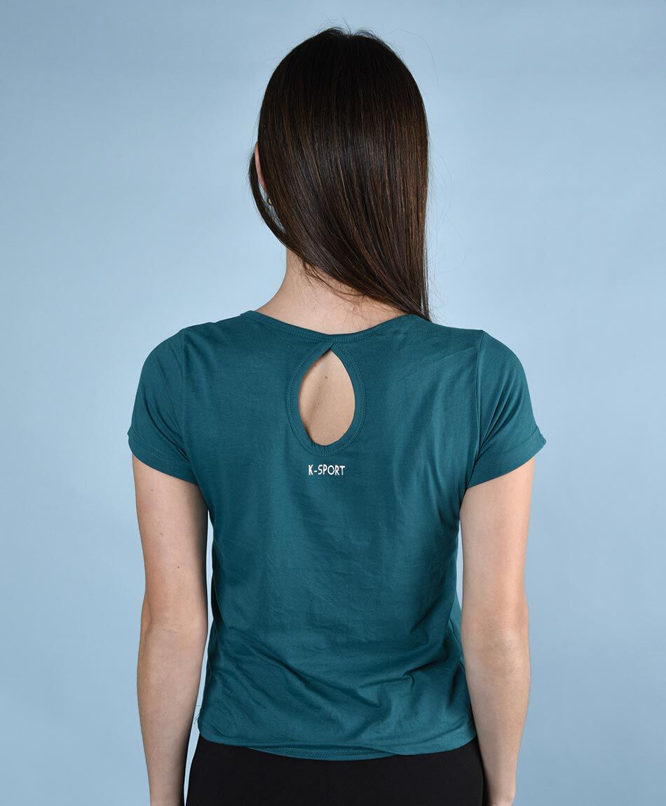 Polera deportiva manga corta cuello redondo