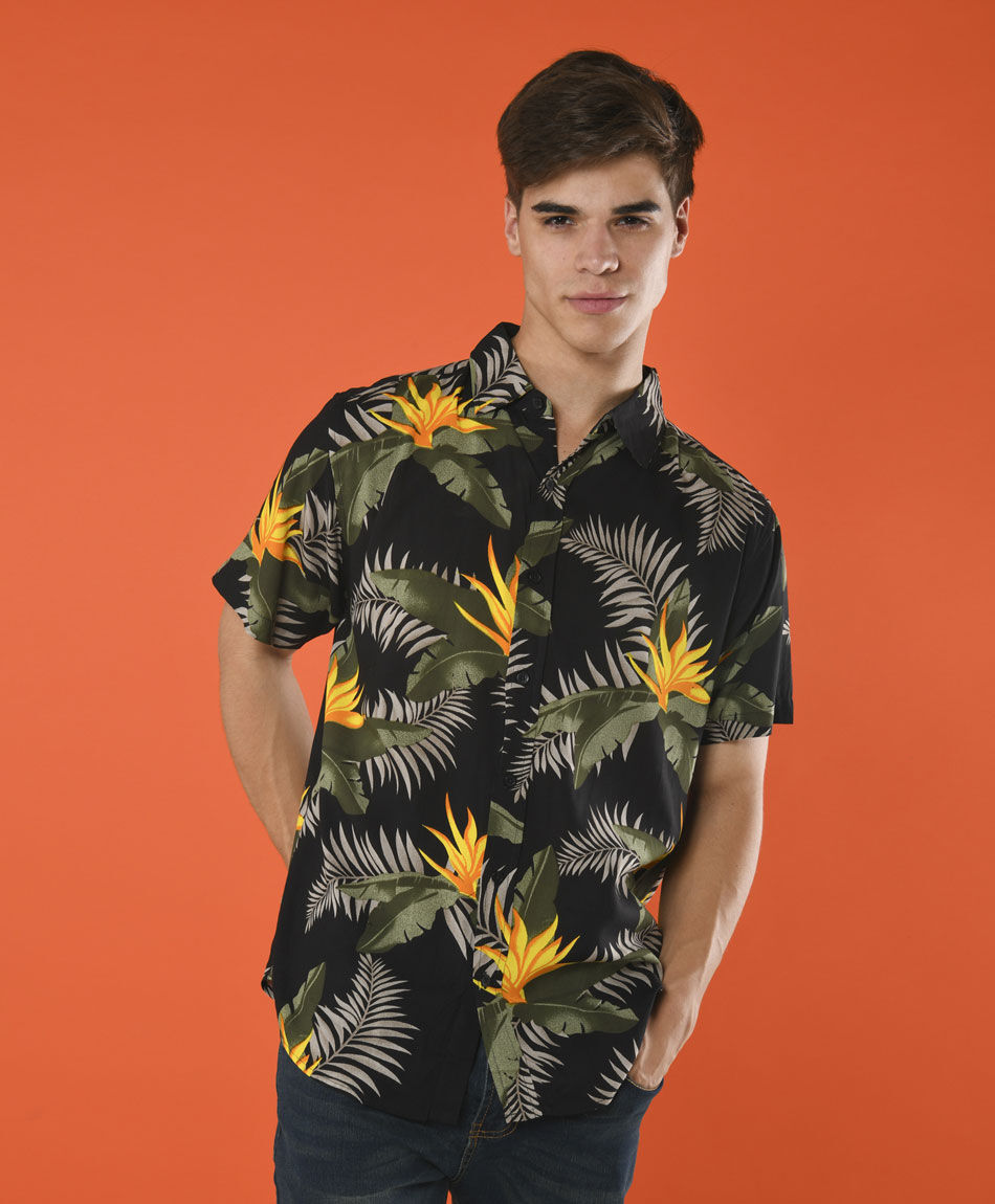 Camisa estampado gr&aacute;fico manga corta
