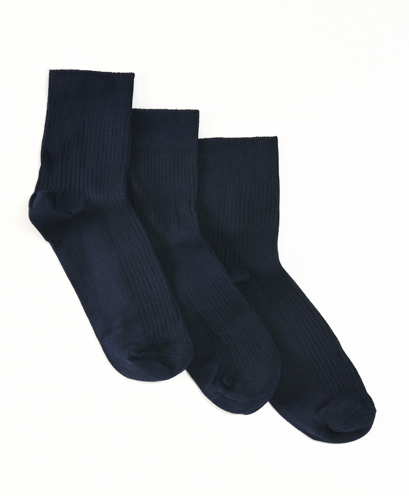Set 3 calcetines escolares medios azul oscuro Set 3 calcetines escolares medios azul oscuro