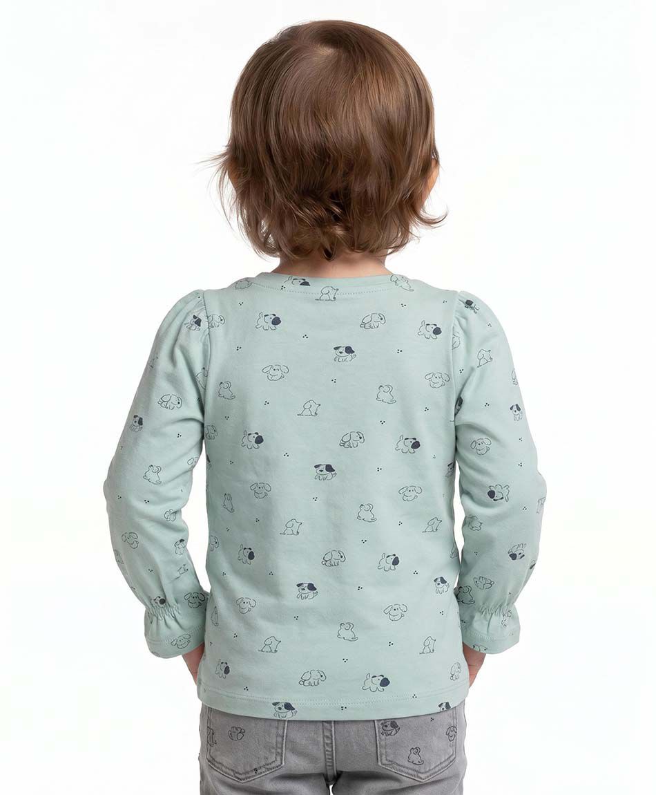 Polera beb&eacute; manga larga perritos