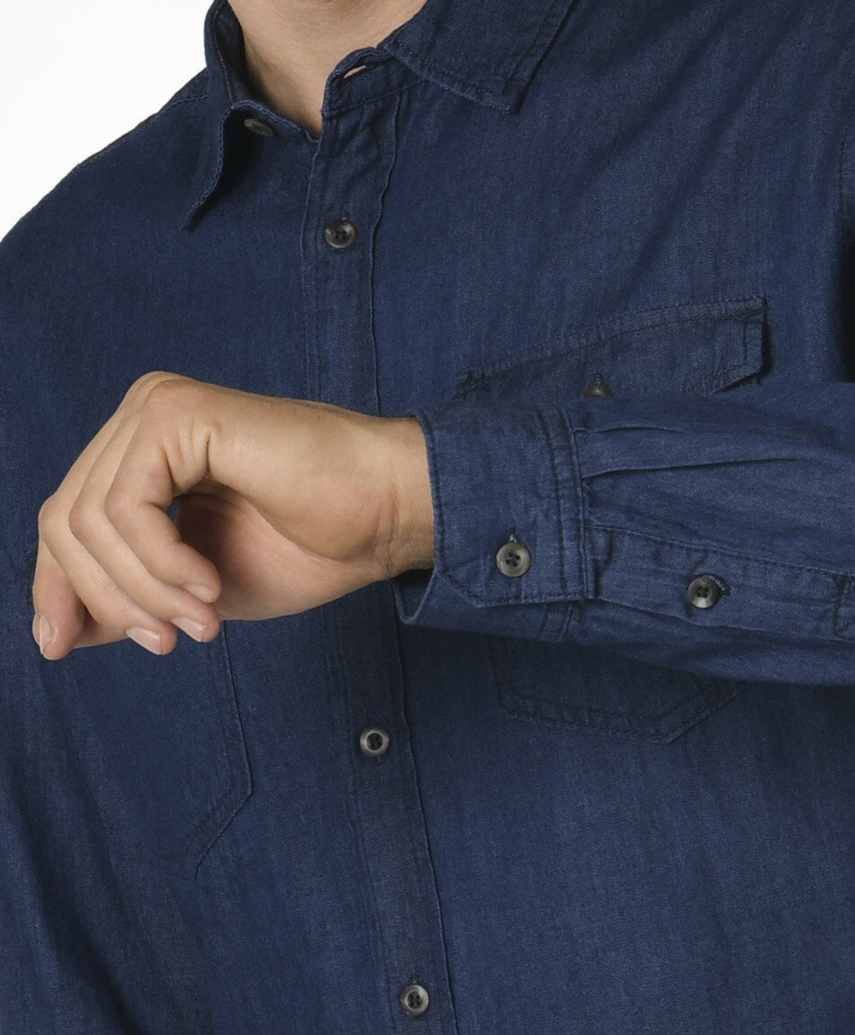Camisa hombre denim azul