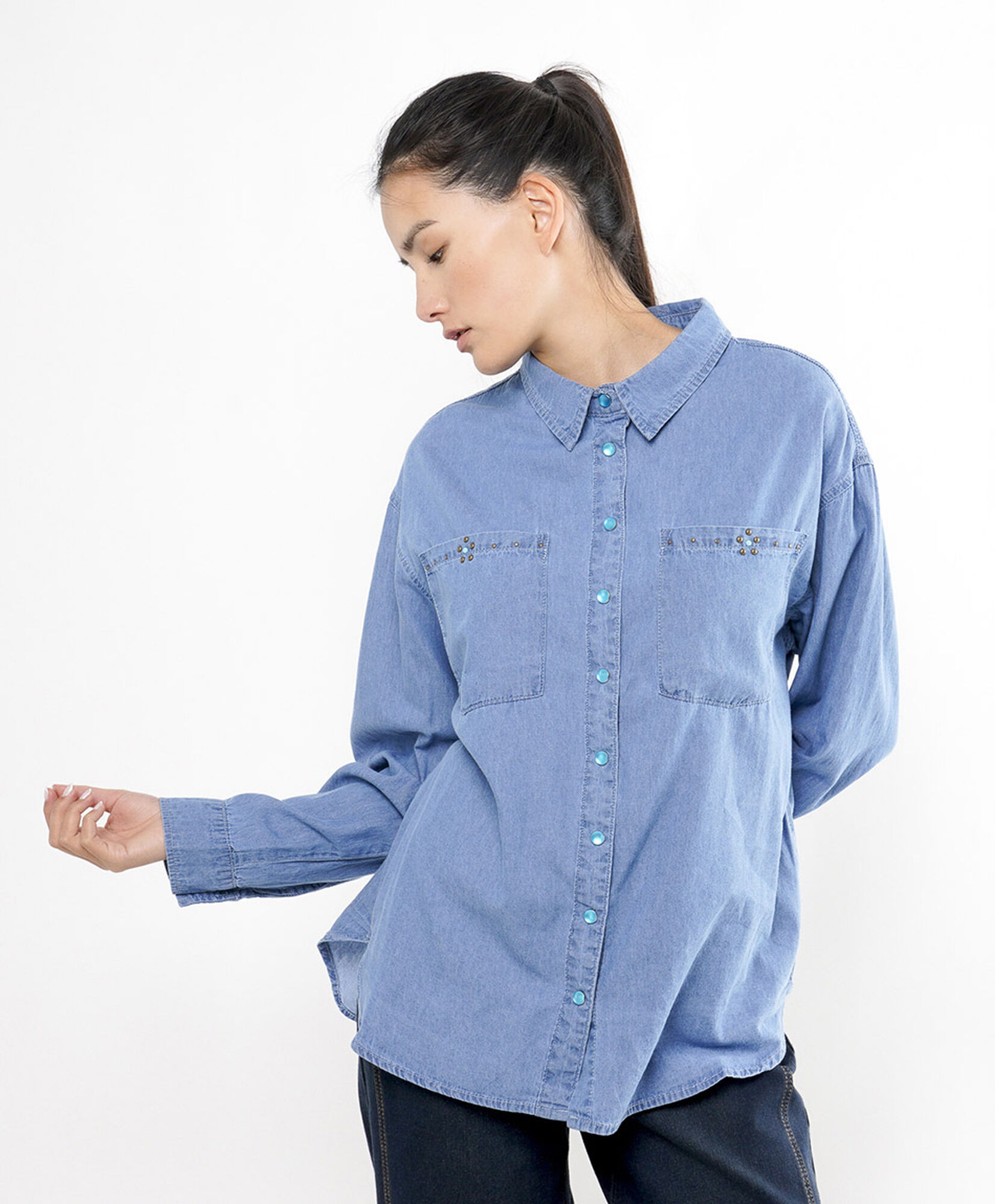 Blusa mujer denim tachas Blusa mujer denim tachas