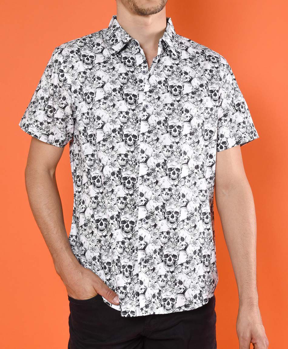 Camisa estampada manga corta
